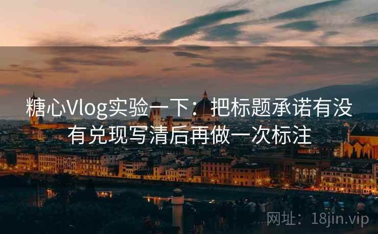 糖心Vlog实验一下：把标题承诺有没有兑现写清后再做一次标注